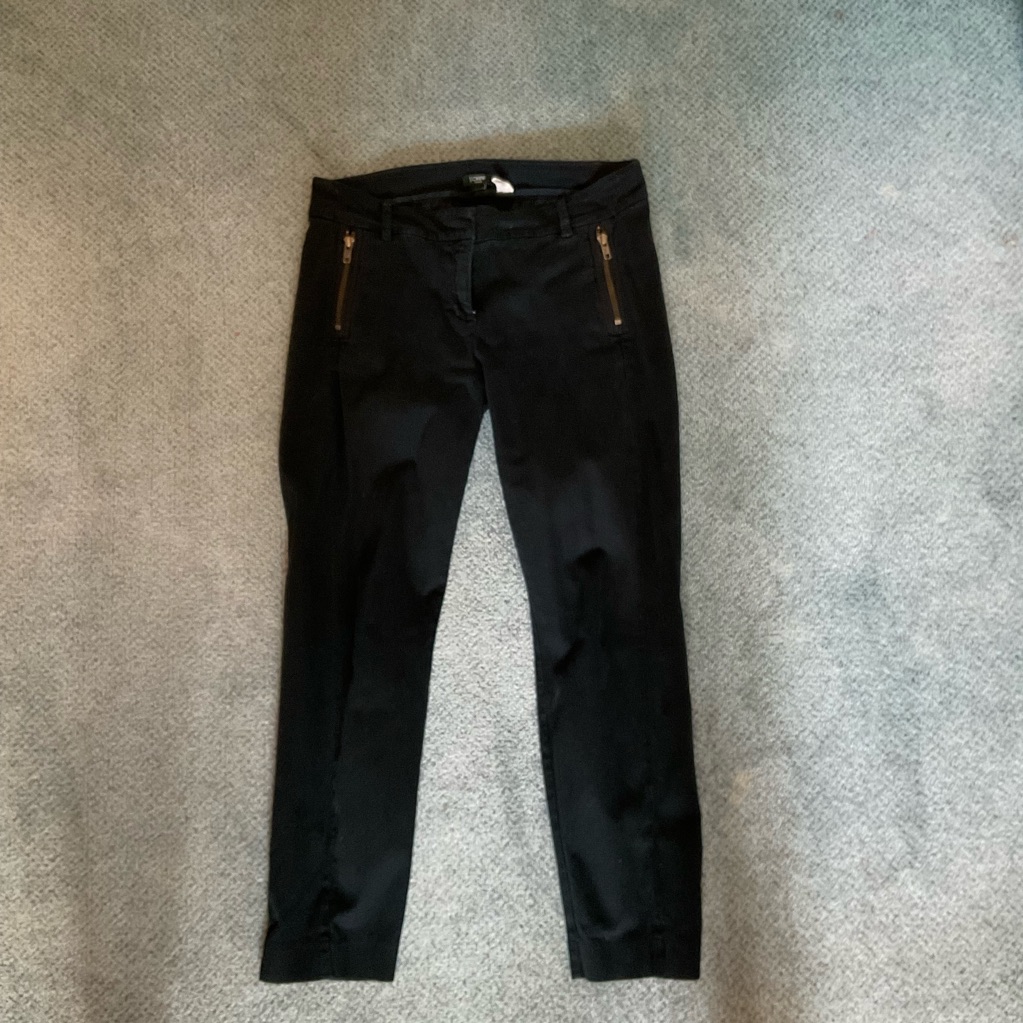 J. Crew Black Stretchy Cityfit Skinny Jeans With Zipper Pockets